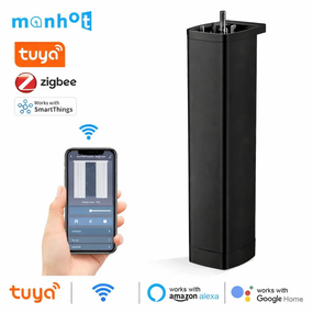 Розумний безшумний мотор для карниза з Wi-Fi управлінням Livolo чорний