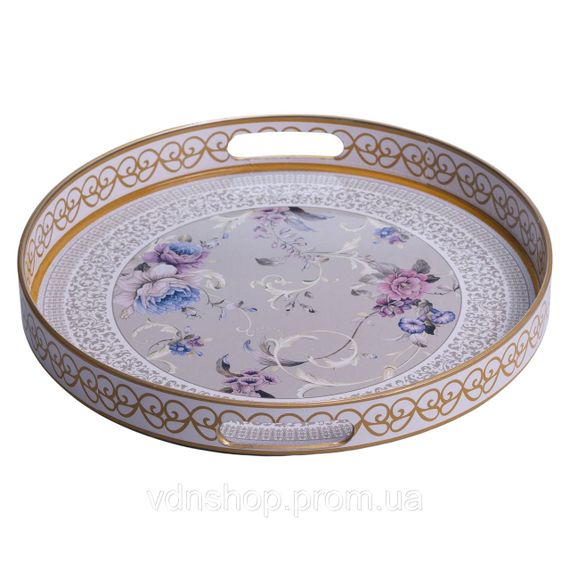 Набір круглих підносів для подачі їжі 2 (шт) Ø32.5 / 37 (см) гарні декоративні таці для кухні HP-HK-18 | Зображення 3