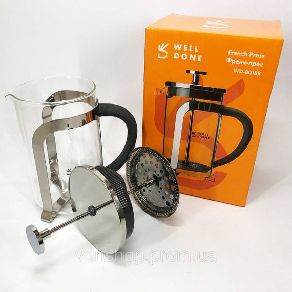 Заварники для заварювання чаю з пресом, Заварник прозорий, Френч-прес місткий, Чайник прес для чаю JY-30 | Зображення 3