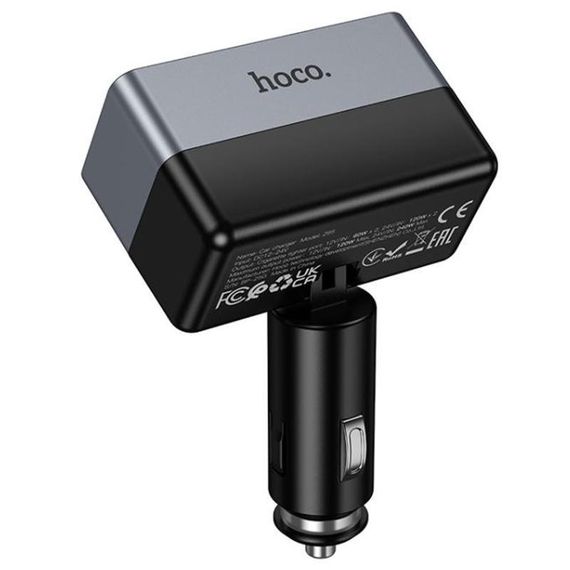 АЗУ Hoco Z65A Smart cigarette lighter PD45W (1USB-A/2C) Black | Зображення 3