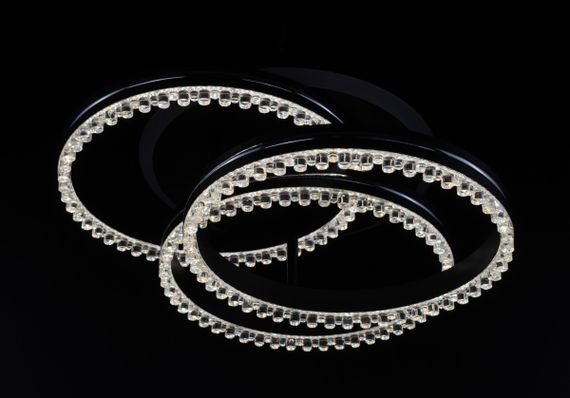 Люстра світлодіодна стельова LED світильник для квартири на стелю лед 26529 Чорний 16х43х43 см. | Зображення 4