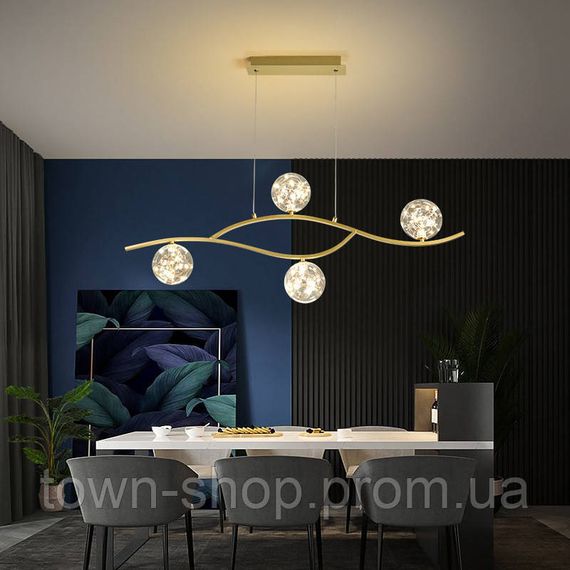 Люстра потолочная LED YQ318/4-ab-led-k Золото 45-150х13х70 см.