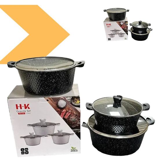 Набір каструль XPRO DM-6 3 шт 32/36/40 зі скляною кришкою (44359-DM-6_2772) | Зображення 1