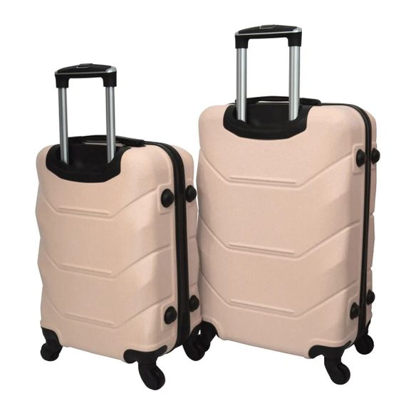 Набір валіз Bonro 2019 2 шт пластикові дорожні на колесах бежевий (42401078) | Зображення 1