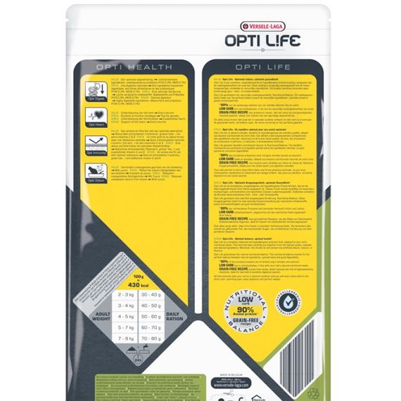 Сухий корм для котів з куркою та лососем Opti Life Adult, 2.5 кг | Зображення 1