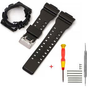 Ремешок + безель (рант) для Годинник C2asio G-Shock GA-100 Black-Glossy SI