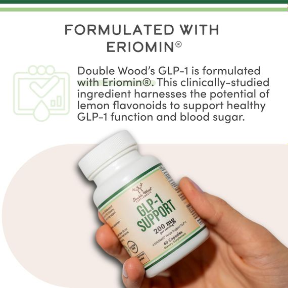 Підтримка GLP‑1 для апетиту та метаболізму Double Wood GLP-1 Support (Eriomin® Standartized to 70% Eriocitrin) 200 mg, 60 capsules | Зображення 2