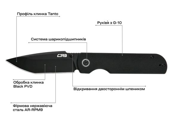 Ніж CJRB Nova Black PVD | Зображення 5