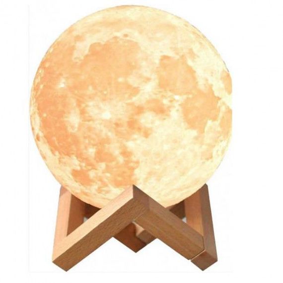 Нічник світиться місяць Moon Lamp 18 см, Ночник дитячий для кімнати, Дитячий нічник безпечний для дитини | Зображення 3