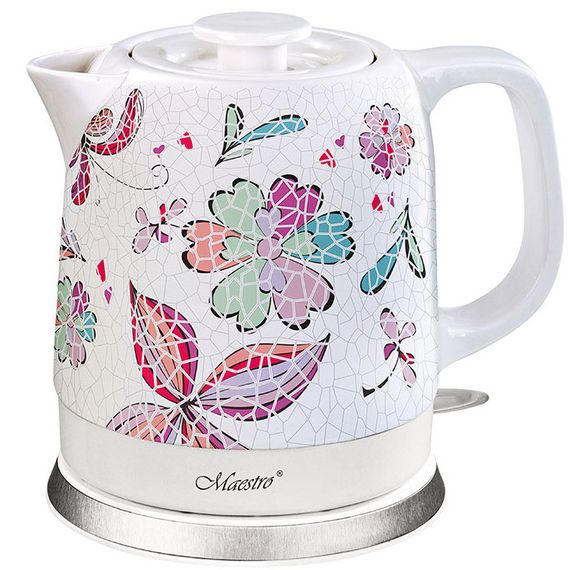 Електрочайник керамічний Maestro MR-068-FLOWERS, 1.5 л, 1200 Вт