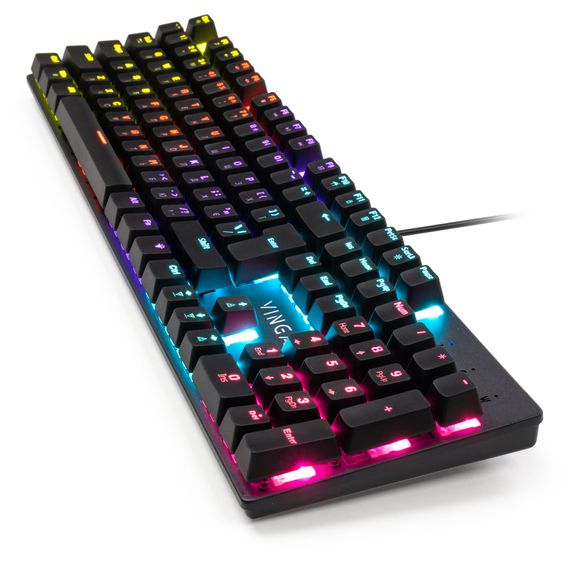 Клавіатура Vinga KBGM-100 LED Blue Switch USB Black (KBGM-100 Black) | Зображення 2