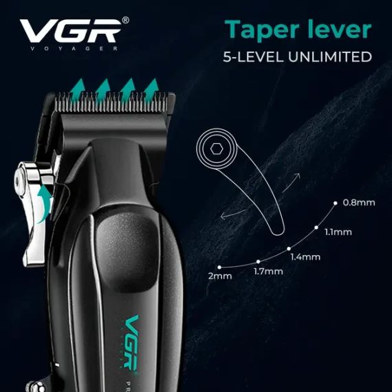 Акумуляторна машинка для стрижки VGR V-662 GREEN, 7000 RPM, 6 насадок, LED дисплей | Зображення 6