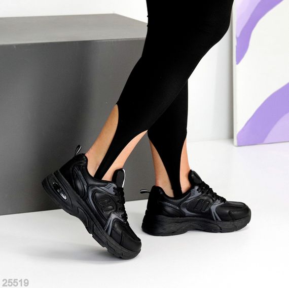 Повсякденні модельні чорні зимові кросівки доступна ціна | Зображення 4