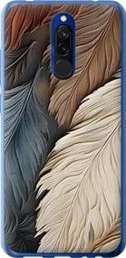 Чехол на Xiaomi Redmi 8 Листья в стиле бохо из силикона FCh_096524