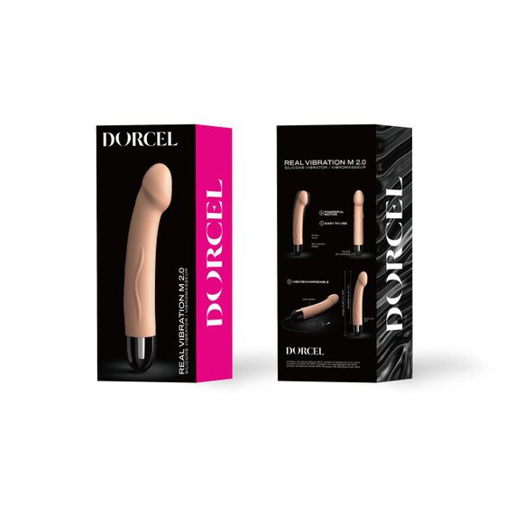 Вибратор Dorcel Real Vibration M Flesh 2.0, диам 3,7см, перезаряжаемый, для точки G | Зображення 3