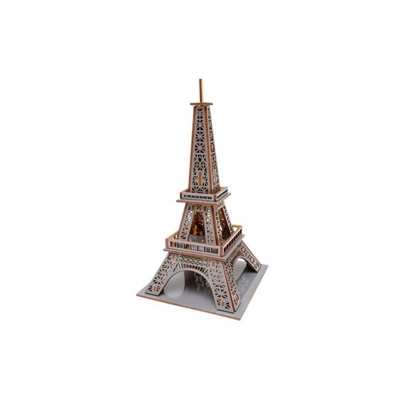 Дерев'яний 3D конструктор "Ейфелева вежа" Puz-00925, 58 деталей | Зображення 3