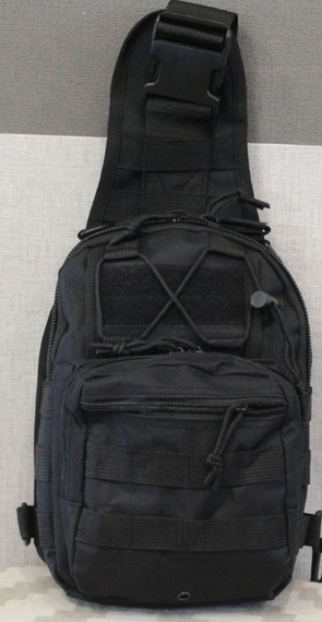 Тактична сумка через плече штурмовий рюкзак / чорна   знижка | Зображення 1