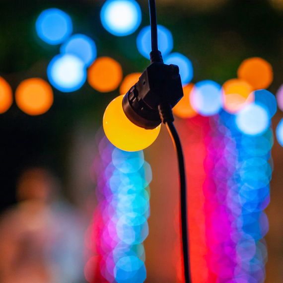 Гірлянда Smart LED Twinkly Festoon RGB 20, G45, Gen II, IP44, 10м, кабель чорний (TWF020STP-BEU) | Зображення 4