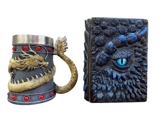 Подарунковий набір Кухоль 3D Танард Gold Rose та Блокнот 3D «Книга тіней і Глубін»