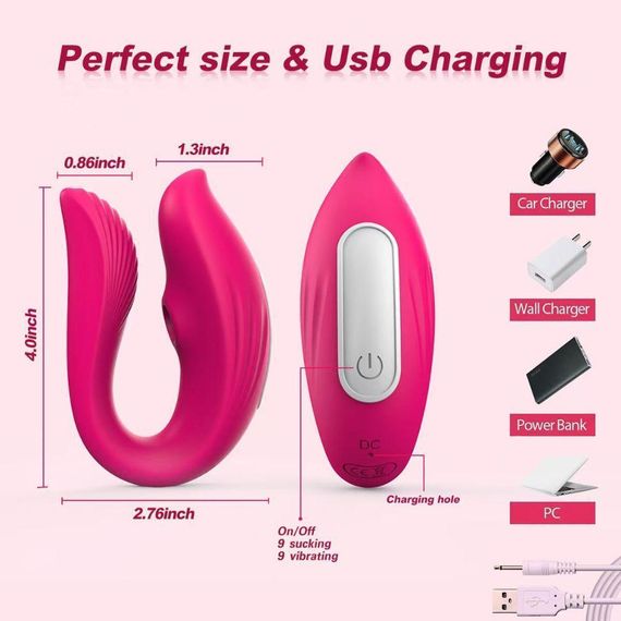 Смарт вібратор для двох Vibrator - pink - app control Sex Aura | Зображення 4