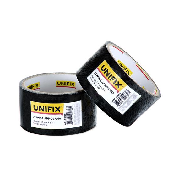 Лента клейкая армированная черная 50мм*5м UNIFIX