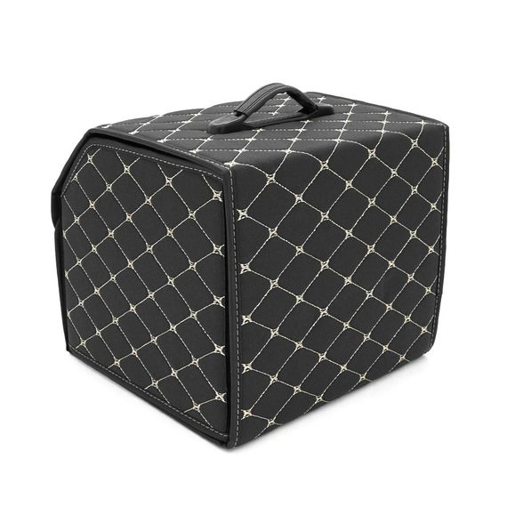 Складной кожаный автомобильный органайзер 330x320x300, Black-Gold | Зображення 3