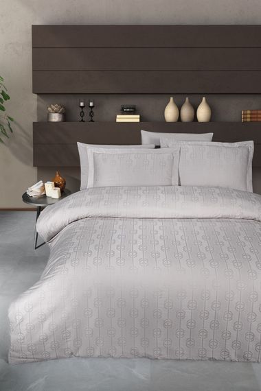 Постільна білизна First Choice Jacquard Satin 200 х 220 см Norel Latte