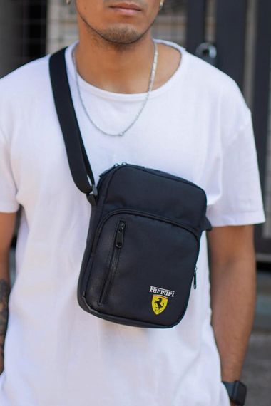 Сумка месенджер барсетка через плече Without з принтом Ferrari Black