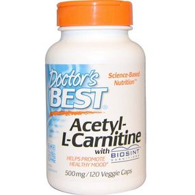 Комплекс Ацетил/Карнітін Doctor's Best Acetyl-L-Carnitine with Biosint Carnitines 500 mg 120 Caps