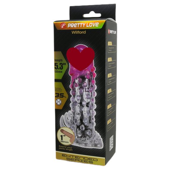 Насадка на член - Pretty Love Wilford 1'' Tranparent Sex Aura