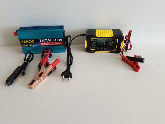 Інвертор 12в - 220в Tataliken 1600w із Чистим синусом c зарядним пристроєм 12в 6А