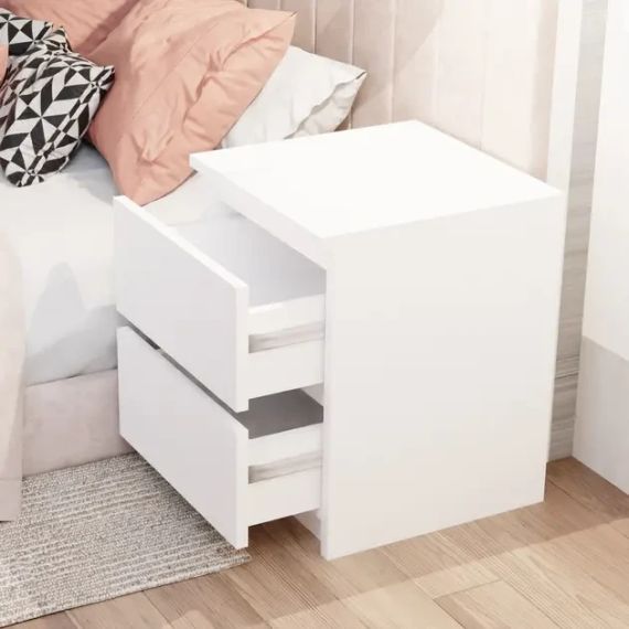 Тумбочка прикроватная / Банкетка в спальню STL-MD 78 (Г30/Ш32/В41, БЕЛАЯ) | Зображення 1