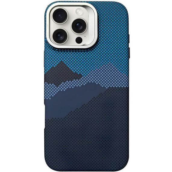 TPU чохол Pixel Craft with MagSafe для Apple iPhone 16 Pro (6.3") Mountain Blue
