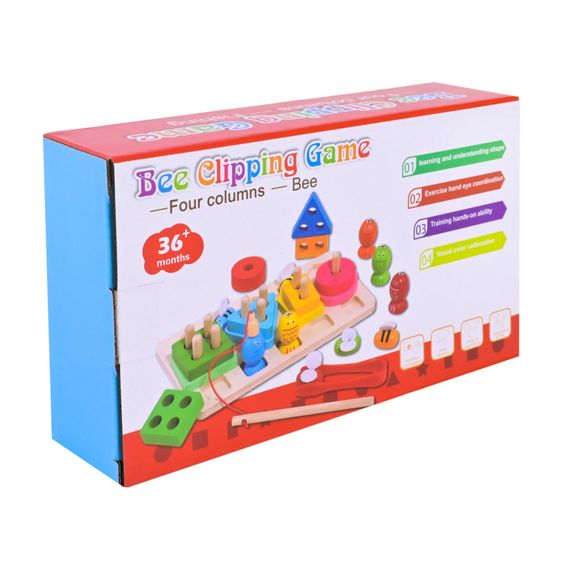 Дитяча дерев’яна іграшка "Пірамідка-сортер" C9417 рибалка, вкладиші | Зображення 3