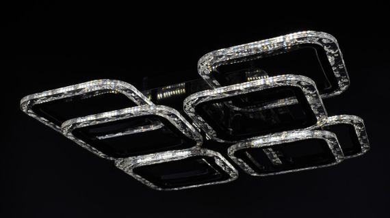 Люстра світлодіодна стельова LED світильник для квартири на стелю лед з пультом 26090 Чорний 11х46х46 см. | Зображення 4