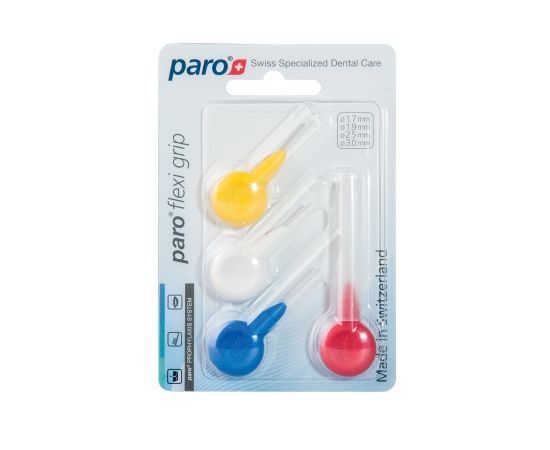 Міжзубні щітки paro® FLEXI-GRIP, набір зразків, 4 різних розміри, 1уп. х 4 шт.