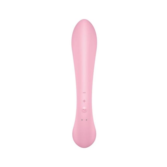 Двосторонній вібратор-кролик Satisfyer Triple Oh Pink, 3 мотори, руків’я-масажер | Зображення 2