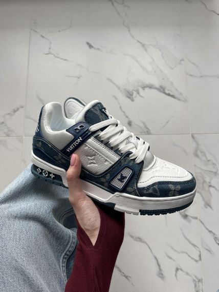 Кросівки Lou1is Vu1it1ton Trainer White Blue 10006 | Зображення 3