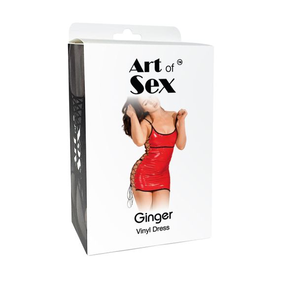 Сексуальна лакована сукня на шнурівці Art of Sex - Ginger червона XS-M sexstyle | Зображення 2