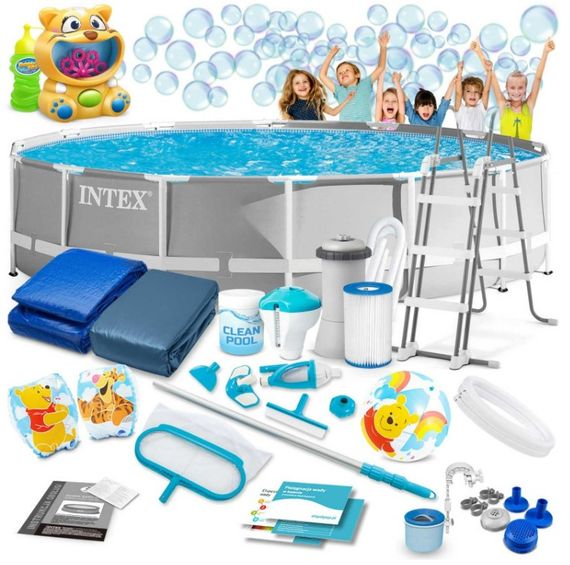 Басейн каркасний 21 в 1 INTEX 26720, 427 х 107 см + машина для створення бульбашок (DM-26720-M) | Зображення 1