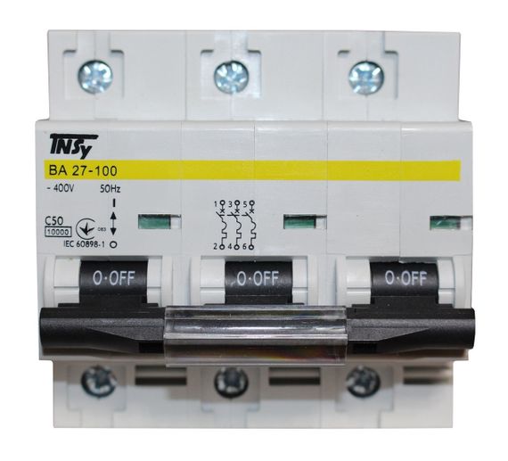 Автоматичний вимикач ВА27-100 3Р 50А 10 кА х-ка C Ny95504856 | Зображення 1