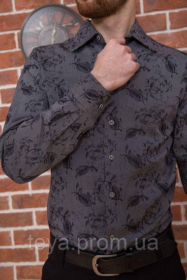 Сорочка чоловіча колір чорно-сірий розмір M FA_003782 | Зображення 5