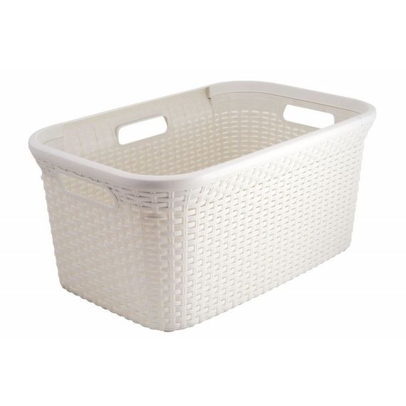 Кошик для білизни пластиковий Curver Natural Style 45 л 00708 кремовий, міцний і зручний | Зображення 1