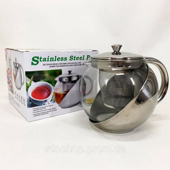 Оригинальный заварник для чая, Заварочный чайник стеклянный с ручкой, Красивый заварник RU-33 | Зображення 3