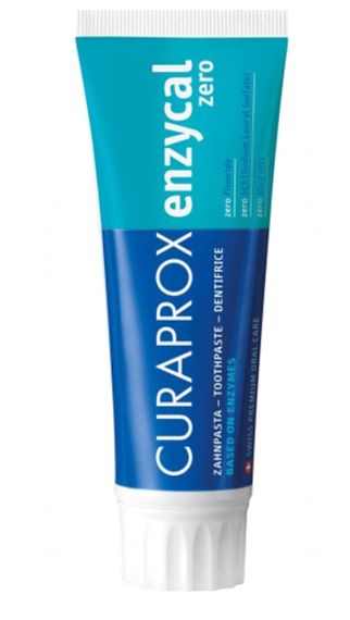 Зубна паста ферментна Curaprox Enzycal Zero без фтору, 75 мл., RDA - 60