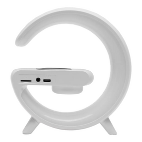 Нічник з бездротовою зарядкою, міні-колонкою та годинником Smart Light Білий