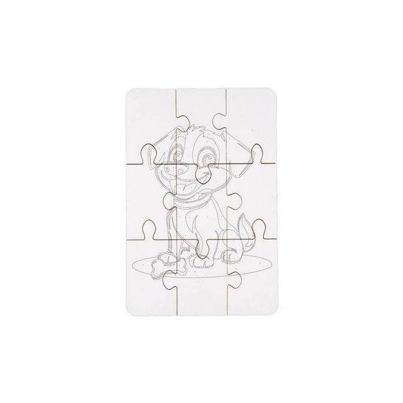 Деревянный пазл-раскраска А5 "Собачка" Puz-22940 кисточка, краски, клейкая пленка | Зображення 3