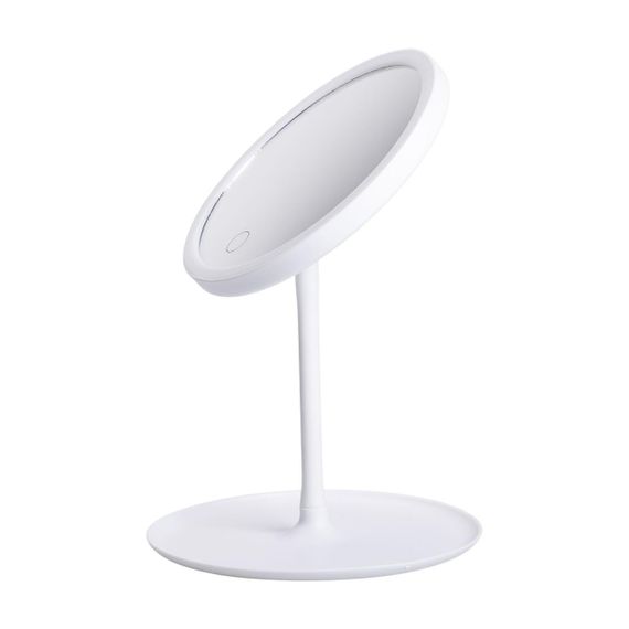 Дзеркало з підсвічуванням кругле настільне кругле косметичне Ø15.3 см дзеркало для макіяжу косметичне Біле | Зображення 2