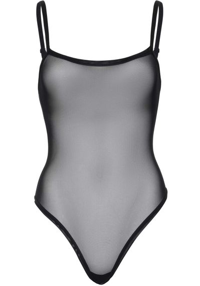Еротичне боді Leg Avenue Cami bodysuit with thong Black XL, на бретелях | Зображення 2