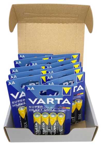 Батарейки VARTA SuperLife сольові пальчикові великі АА R6P упаковка набір 48 штук zinc carbon | Зображення 1